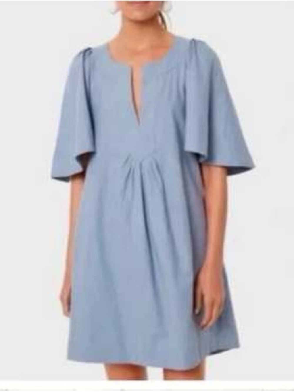 Pomander Place Light Blue Knee-Length Flutter Sleeve Dress S